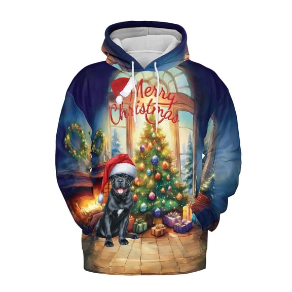 Merry Christmas Cane Corso Santa Hat Xmas Tree Winter Holiday All Over Print 3D Hoodie Unisex Merch Hoodies Italian Mastiff Dog Lover Gifts Idea - 01013