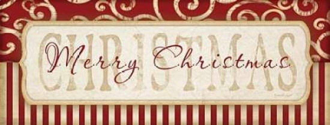 Merry Christmas Canvas Art - Jennifer Pugh (10 x 20)