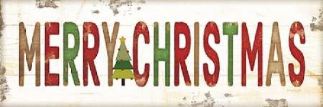 Merry Christmas Canvas Art - Jennifer Pugh (8 x 24)