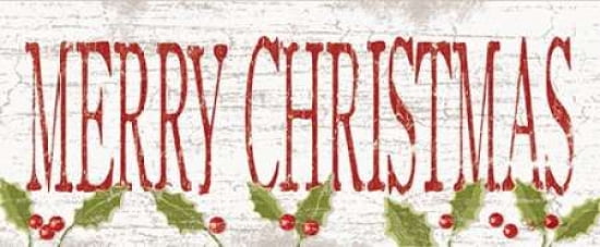 Merry Christmas Canvas Art - Kathy Middlebrook (10 x 20)