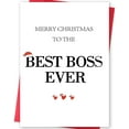 thumbnail image 1 of Merry Christmas Card for Best Boss Ever – Festive & Heartfelt Greeting Card – Envelope Included, Blank Inside – Perfect Holiday Gift for Your Superior at Work, 1 of 2