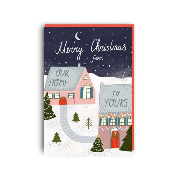 Merry Christmas Card – Charming Winter Scene with "Our Home to Yours ...