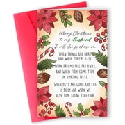 Merry Christmas Card for Husband   Heartfelt "I Will Always Choose You" Message   Festive Holiday Design with Envelope   Perfect Greeting for Spouse