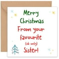 thumbnail image 1 of Merry Christmas Card for Sister – Fun & Cheerful Design – Blank Inside with Envelope – Perfect Holiday Greeting, 1 of 2