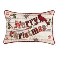 thumbnail image 1 of Evergreen Merry Christmas Cardinal Lumbar Pillow, 1 of 2