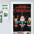 thumbnail image 1 of Merry Christmas Carol Singers Door Curtain Nordic Living Room DoorCurtain Porch Partition Curtain Kitchen Rative Half Curtain, 1 of 4