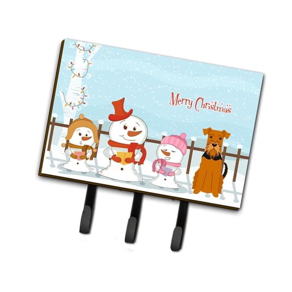 Merry Christmas Carolers Airedale Leash or Key Holder