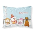 thumbnail image 1 of Merry Christmas Carolers Border Terrier Fabric Standard Pillowcase, 1 of 2