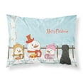 thumbnail image 1 of Merry Christmas Carolers Briard Black Fabric Standard Pillowcase, 1 of 2