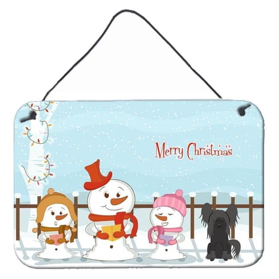 Merry Christmas Carolers Chinese Crested Black Wall or Door Hanging Prints