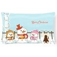 thumbnail image 1 of Merry Christmas Carolers Chinese Crested Cream Canvas Fabric Decorative Pillow, 1 of 1