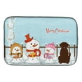 thumbnail image 1 of Merry Christmas Carolers Chocolate Labrador Dish Drying Mat, 1 of 1