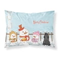 thumbnail image 1 of Merry Christmas Carolers Cocker Spaniel Black Fabric Standard Pillowcase, 1 of 2