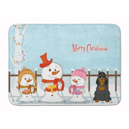 Merry Christmas Carolers Cocker Spaniel Black Tan Machine Washable Memory Foam Mat