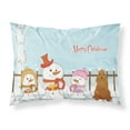 thumbnail image 1 of Merry Christmas Carolers Cocker Spaniel Red Fabric Standard Pillowcase, 1 of 2