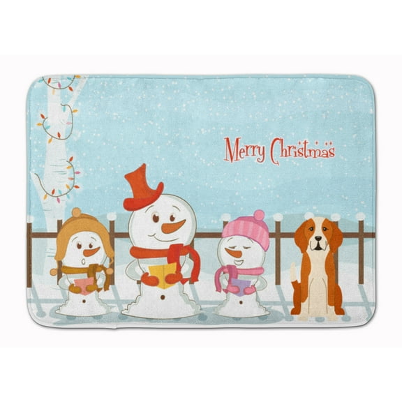 Merry Christmas English Foxhound Machine Washable Memory Foam Mat
