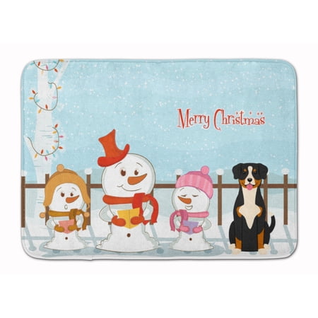 Merry Christmas Carolers Entlebucher Machine Washable Memory Foam Mat