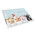thumbnail image 1 of Merry Christmas Carolers French Bulldog Brindle Glass Cutting Board Large, 1 of 2