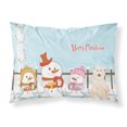 thumbnail image 1 of Merry Christmas Carolers Great Pyrenese Fabric Standard Pillowcase, 1 of 2