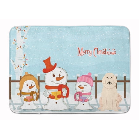 Merry Christmas Carolers Great Pyrenese Machine Washable Memory Foam Mat
