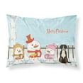 thumbnail image 1 of Merry Christmas Carolers Greater Swiss Mountain Dog Fabric Standard Pillowcase, 1 of 2