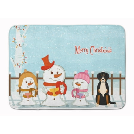 Merry Christmas Carolers Greater Swiss Mountain Dog Machine Washable Memory Foam Mat