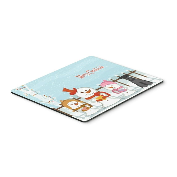 Merry Christmas Carolers Miniature Schnauzer Black Mouse Pad Hot Pad or Trivet