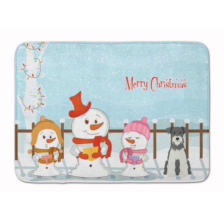 Merry Christmas Carolers Miniature Schnauzer Salt and Pepper Machine Washable Memory Foam Mat