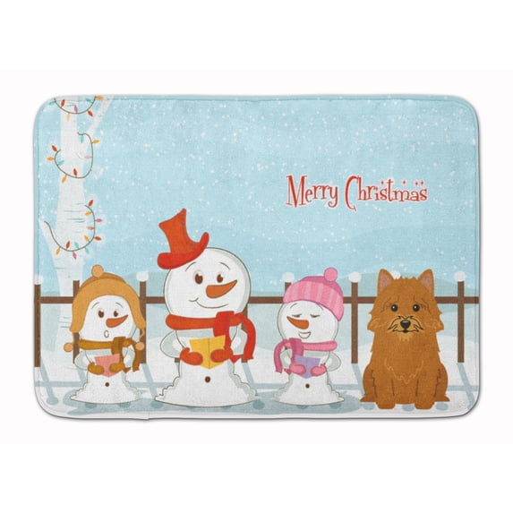 Merry Christmas Norwich Terrier Machine Washable Memory Foam Mat