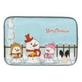 thumbnail image 1 of Merry Christmas Carolers Papillon Black White Dish Drying Mat, 1 of 3