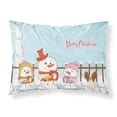 thumbnail image 1 of Merry Christmas Carolers Papillon Red White Fabric Standard Pillowcase, 1 of 2