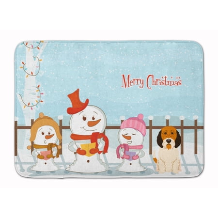 Merry Christmas Carolers Petit Basset Griffon Veenden Machine Washable Memory Foam Mat