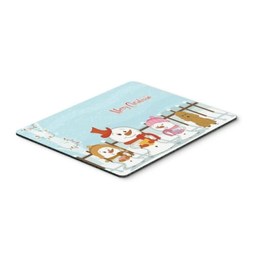 Merry Christmas Carolers Poodle Tan Mouse Pad Hot Pad or Trivet