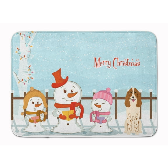 Merry Christmas Carolers Russian Spaniel Machine Washable Memory Foam Mat