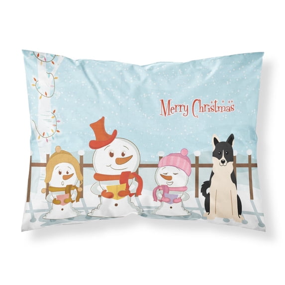 Merry Christmas Carolers Russo-European Laika Spitz Fabric Standard Pillowcase
