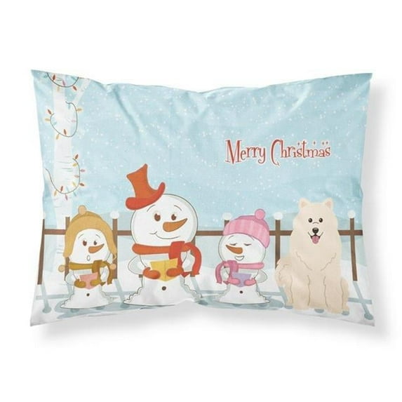 Merry Christmas Carolers Samoyed Fabric Standard Pillowcase, 20.5 x 0.25 x 30 in.
