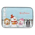 thumbnail image 1 of Merry Christmas Carolers Shih Tzu Black Silver Dish Drying Mat, 1 of 5