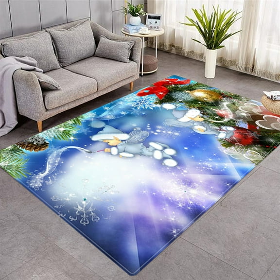 Merry Christmas Carpets for Living Room Bedroom Area Rugs Kitchen Bathroom Non-slip Mat Ho