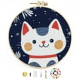 thumbnail image 1 of Merry Christmas Cat DIY Stamped Cross Stitch Kits Easy for Beginners with Hoop 11CT Counted Embroidery Needlepoint Crafts Arts for Handmade Enthusiasts and Home Decor 30x30cm(4), 1 of 8