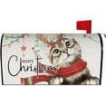 thumbnail image 1 of Merry Christmas Cat Mailbox Cover 21x18 Inch, Christmas Post Letter Box Covers, New Year Holiday Xmas Magnetic Waterproof Mail Wraps for Outdoor Yard Garden Standard Mailbox Decor, 1 of 6