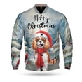 thumbnail image 1 of Merry Christmas Cavalier King Charles Spaniel Enjoys Woofmas Winter Xmas Holiday All Over Print 3D Baseball Jacket Dog Lover Gifts Bomber Jacket Softball - 02022, 1 of 6