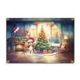 thumbnail image 1 of Merry Christmas Cavalier King Charles Spaniel Santa Hat Xmas Tree Winter Holiday Horizontal Metal Aluminum Sign Dog Lover Gifts Wall Art Home Decor - 01013, 1 of 5