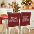 thumbnail image 1 of Merry Christmas Chair Back Covers Set of 6, Vintage Dark Red Wood Grain Frame Stretch Dining Chair Back Slipcovers Removable Seat Cover for Kitchen Restaurant Hotel Cafe, 1 of 9