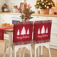 thumbnail image 1 of Merry Christmas Chair Covers Set of 4 Xmas Tree Poinsettia Berry Pinecone Red Chair Back Covers Stretch Removable Washable Slipcovers Protector for Dining Room Kitchen Party Decor, 1 of 5
