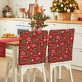 thumbnail image 1 of Merry Christmas Chair Covers Set of 6 Christmas Trees Xmas Winter Snowflakes Stars Red Chair Back Covers Stretch Removable Washable Slipcovers Protector for Dining Room Kitchen Party Decor, 1 of 5
