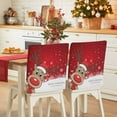thumbnail image 1 of Merry Christmas Chair Covers Set of 8 Cute Cartoon Xmas Elk Winter Snowflake Red Chair Back Covers Stretch Removable Washable Slipcovers Protector for Dining Room Kitchen Party Decor, 1 of 5