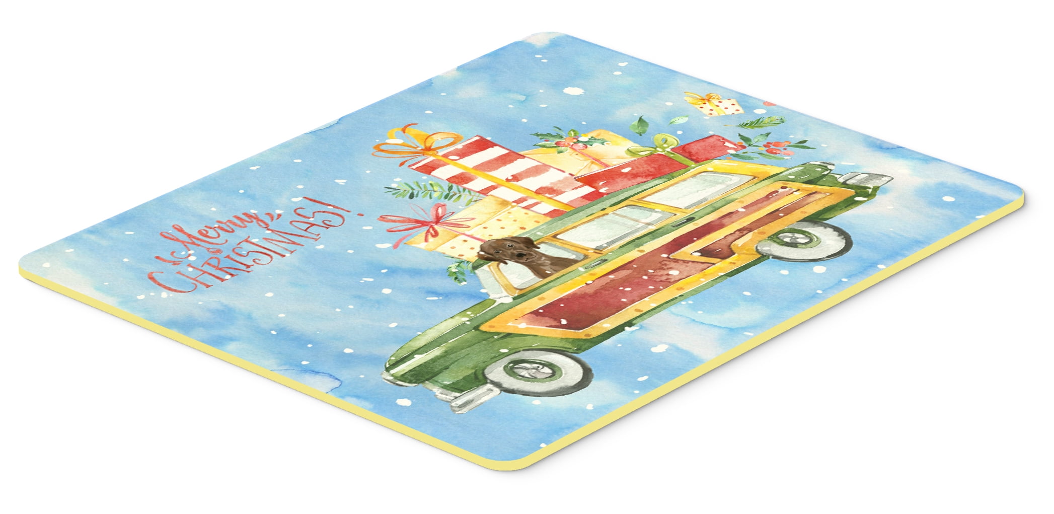 Merry Christmas Chocolate Labrador Retriever Kitchen or Bath Mat 24x36