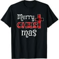 thumbnail image 1 of Merry Christmas Christians Buffalo Plaid T-Shirt100% cotton short-sleeved shirt for both men and women, 1 of 6