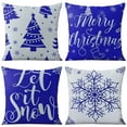 thumbnail image 1 of Merry Christmas Christmas Tree Snowflake Decorative Pillows Christmas Tree Snowflake Square Pillow Covers 18 X 18 Set Of 4, Farmhouse Indoor Living Room Home Decor, 1 of 1