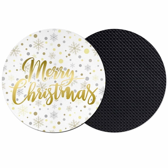 Merry Christmas Coasters Set of 2, Absorbent Coasters for Drinks, Xmas Snowflakes Polka Dot Winter New Year Coaster for Desk Coffee Table Protection, Home Decor House Warming Gifts 4"